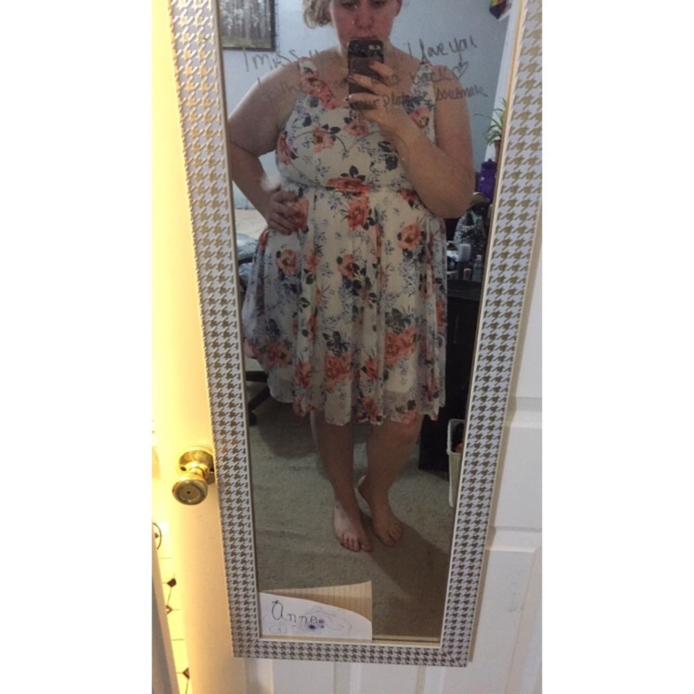 Torrid 2X White Floral Skater Dress